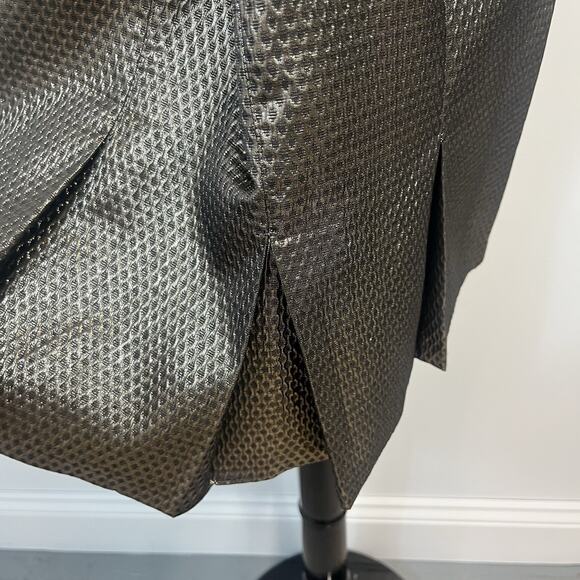 M.S.S.P. Skirt sz 12 Gold Diamonds Straight Knee Pleats Career Cocktail Wedding - Picture 6 of 7